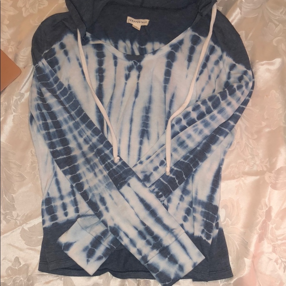 Tie dye hooded shirt